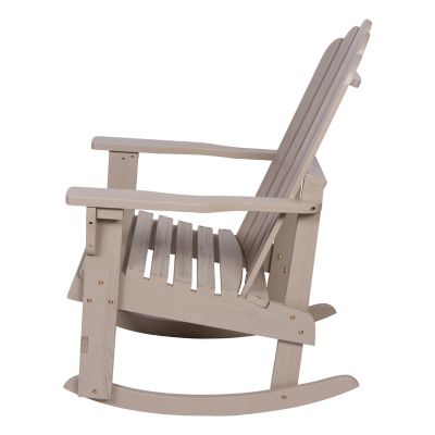 Image showing 5 th Shine Company Homestead Wood Adirondack Rustic Rocking Chair with Rust Resistant Steel Hardware