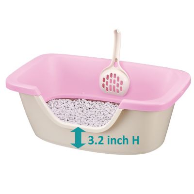 Image showing  PAW TRAX Adjustable 2 Level Litter Box, Pastel Pink, 60038