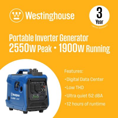Image showing  2,550/1,00-Watt Gasoline Powered Portable Inverter Generator, Super Quiet & Lightweight, RV-Ready 30A Outlet