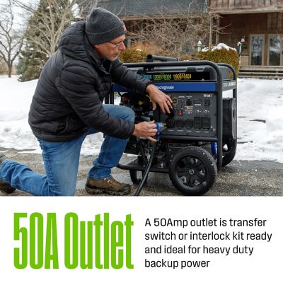 Image showing 7 th Westinghouse 18,000/14,500 W Tri-Fuel Portable Generator, CO Sensor, Gas/Propane/Natural Gas
