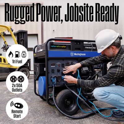 Image showing 5 th Westinghouse 28,000/20,000-Watt Tri-Fuel Portable Generator, CO Sensor, Gas/Propane/Natural Gas