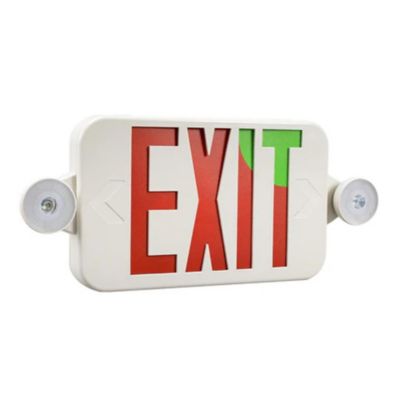 Beyond LED Technology H5 LED Exit & Safety Sign 2W Switchable Color Lens Red & Green CCT Adj 1000MAH Battery UL Listed 2 pk.
