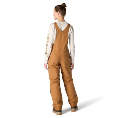 Image showing  Women's Quilted Lined Washed Duck Insulated Bib Overalls