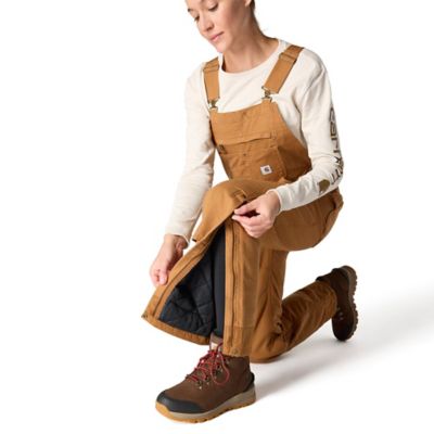 Image showing  Women's Quilted Lined Washed Duck Insulated Bib Overalls