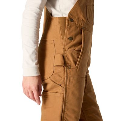 Image showing  Women's Quilted Lined Washed Duck Insulated Bib Overalls