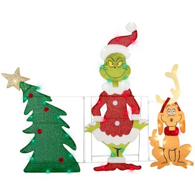 GemmyFlat Tastics Grinch and Max Lighted Christmas Yard Decor