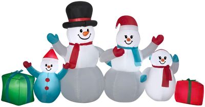 Gemmy Christmas Inflatable Snowman Family Scene with Gifts