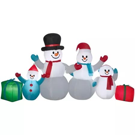 Gemmy Christmas Inflatable Snowman Family Scene with Gifts Christmas Inflatables