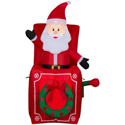 Gemmy Animated Christmas Inflatable Santa in Pop Up Box