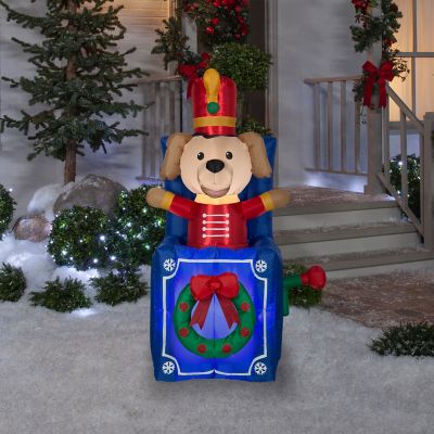 Image showing  Animated Christmas Inflatable Toy Soldier Dog in Pop Up Box