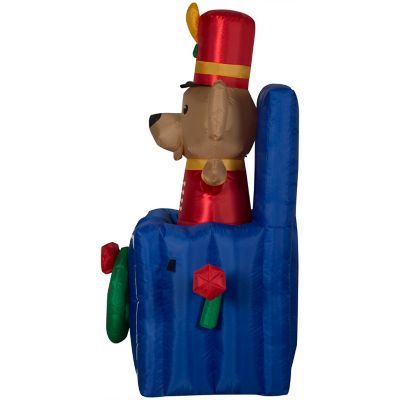 Image showing  Animated Christmas Inflatable Toy Soldier Dog in Pop Up Box