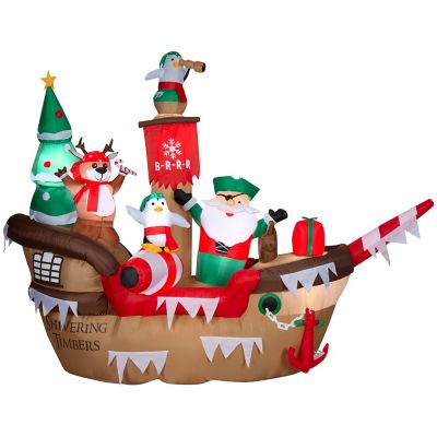 Gemmy 13.78 in. Giant Christmas Inflatable Pirate Ship Christmas Decoration