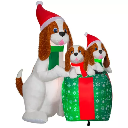 Gemmy Christmas Inflatable Dog Family Scene Christmas Inflatables