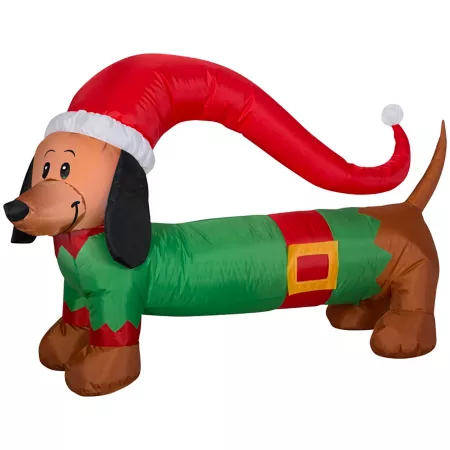 Gemmy Christmas Inflatable Weiner Dog Christmas Inflatables