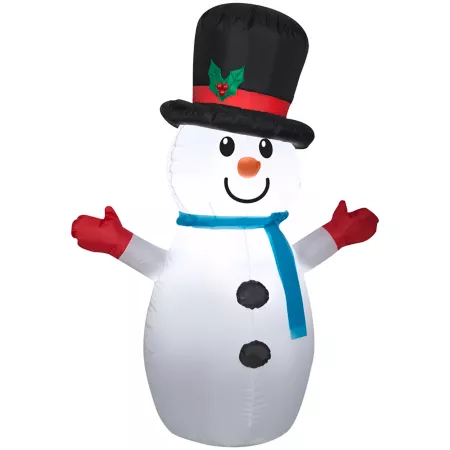 Gemmy Christmas Little Inflatable Snowman in Top Hat Christmas Inflatables