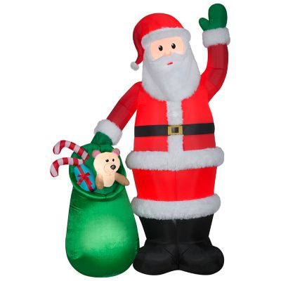 Gemmy Christmas Inflatable Luxe Santa with Toy Bag