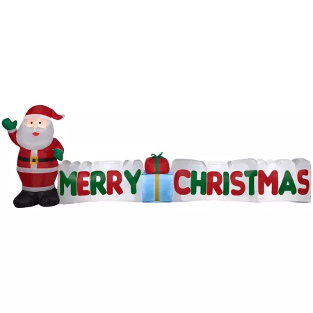 Gemmy Christmas Inflatable Merry Christmas Sign with Santa Christmas Inflatables