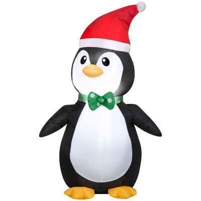 Gemmy Christmas Inflatable Penguin in Santa Hat