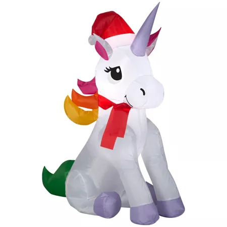 Gemmy Christmas Inflatable Rainbow Unicorn Christmas Inflatables