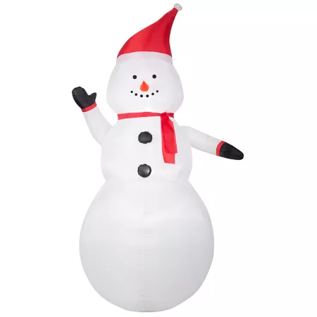 Inflatable Christmas Gemmy Snowman with Santa Hat Christmas Inflatables