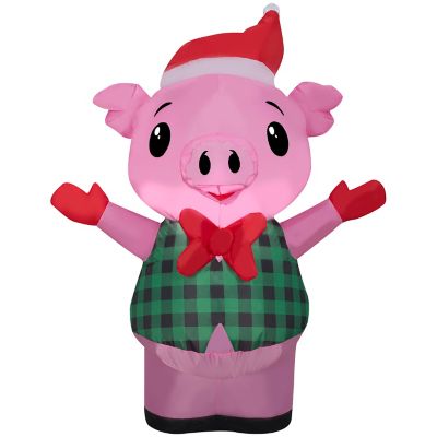 Gemmy Christmas Inflatable Pig in Vest