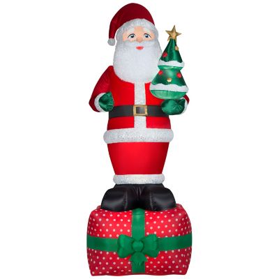 Gemmy Christmas Inflatable Luxe Santa on Gift Box