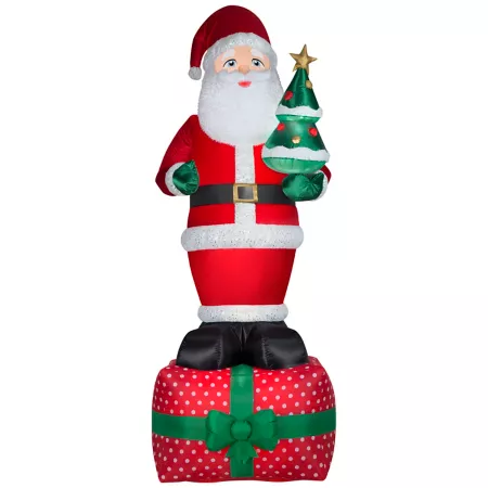 Gemmy Christmas Luxury Inflatable Santa Claus on Gift Box Christmas Inflatables