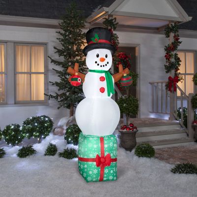 Image showing  Christmas Inflatable Snowman on Gift Box
