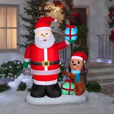 Image showing  Animated Christmas Inflatable Santa and Puppy