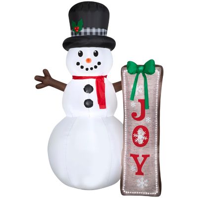 Gemmy Christmas Inflatable Snowman with Sign