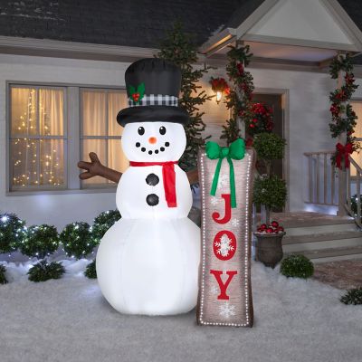 Image showing  Christmas Inflatable Snowman with Sign