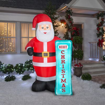 Image showing  Christmas Inflatable Santa with Sign