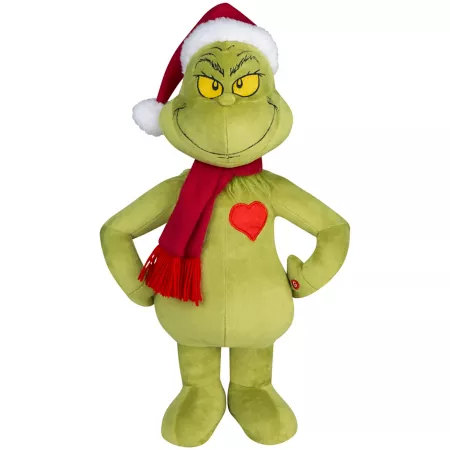 Gemmy 19.69" Grinch Holiday Greeter with Lighted Heart Christmas Statues