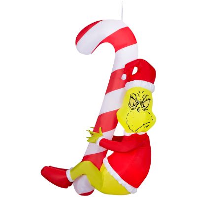 Gemmy Christmas Inflatable Hanging Grinch with Candy Cane