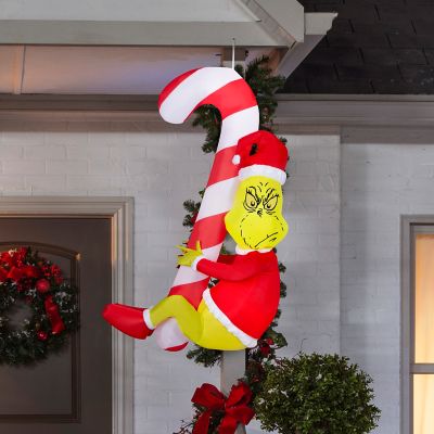 Image showing  Christmas Inflatable Hanging Grinch with Candy Cane