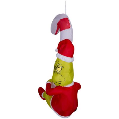 Image showing  Christmas Inflatable Hanging Grinch with Candy Cane