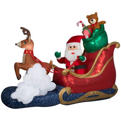 Gemmy Animated Christmas Inflatable Santa in Sleigh