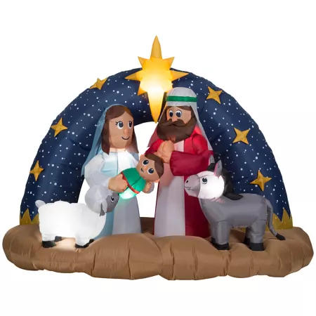 Gemmy Christmas inflatable starry Christmas nativity scene Christmas Inflatables