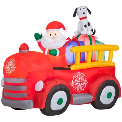 Gemmy Christmas Inflatable Santa's Vintage Fire Truck