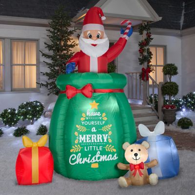 Image showing  Giant Animated Airblown Inflatable Santa in a Gift Sack