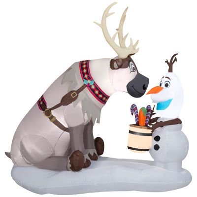 Gemmy Christmas Inflatable Olaf and Sven Scene