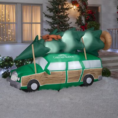 Image showing  Christmas Inflatable Griswold Station Wagon with Christmas Tree and Squirrel