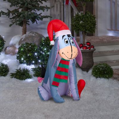 Image showing  Christmas Inflatable Eeyore in Santa Hat