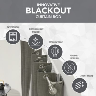 Image showing  Blackout Curtain Rod Cap Finial Extendable