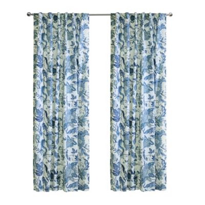 Image showing  Jacobean Garden Light Filtering Dual Header Curtain Panel & Valance
