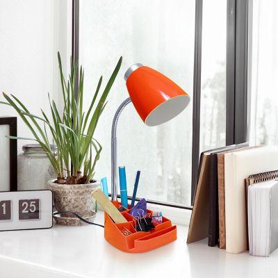 Image showing  Flexible Gooseneck Organizer Desk Lamp with Tablet Stand