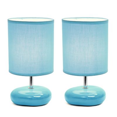 Image showing  Traditional Round Rock Table Lamps, 2 Pack Set