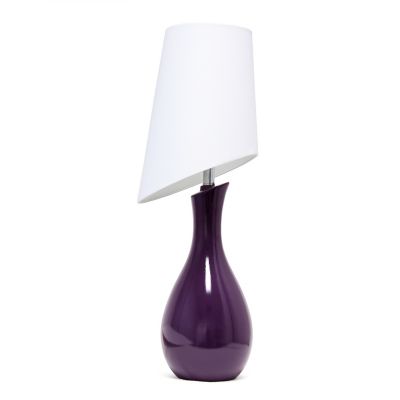 Lalia Home Contemporary Table Lamp with Slanted White Shade
