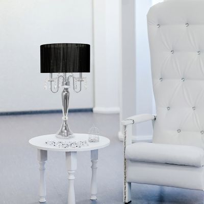 Image showing  Chrome Cascading Crystal Table Lamp