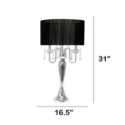 Image showing  Chrome Cascading Crystal Table Lamp